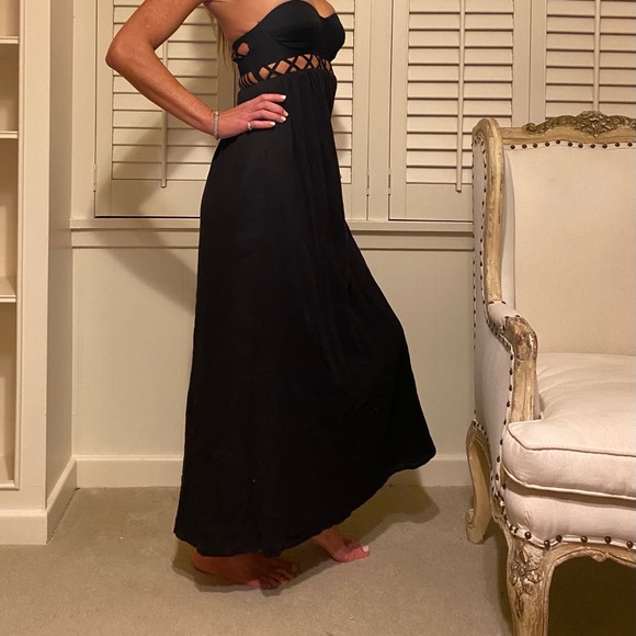 Mara Hoffman black strapless maxi dress - Picture 4 of 11